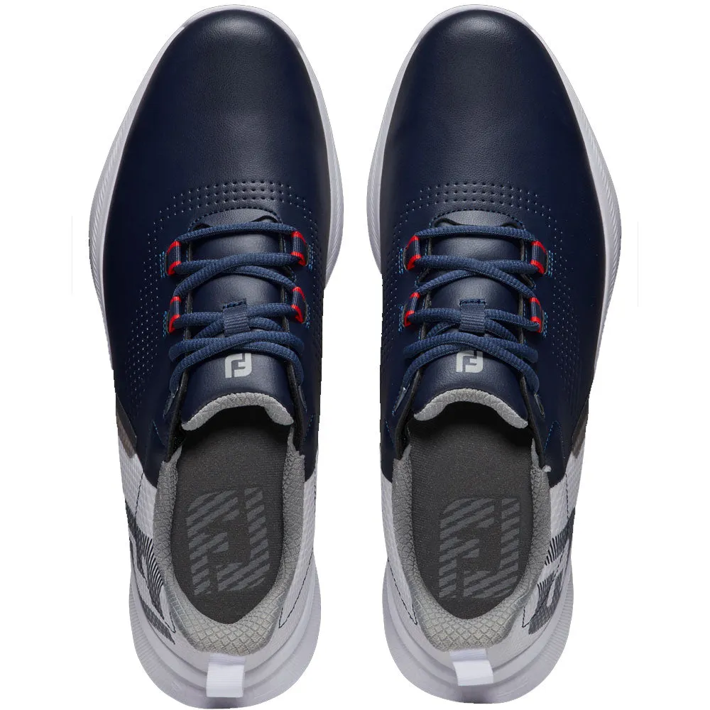 FootJoy Fuel Spikeless Waterproof Shoes - Navy/White/Red