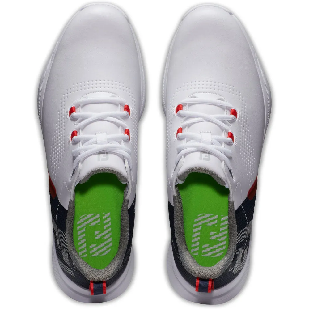 FootJoy Fuel Spikeless Waterproof Shoes - White/Navy/Lime