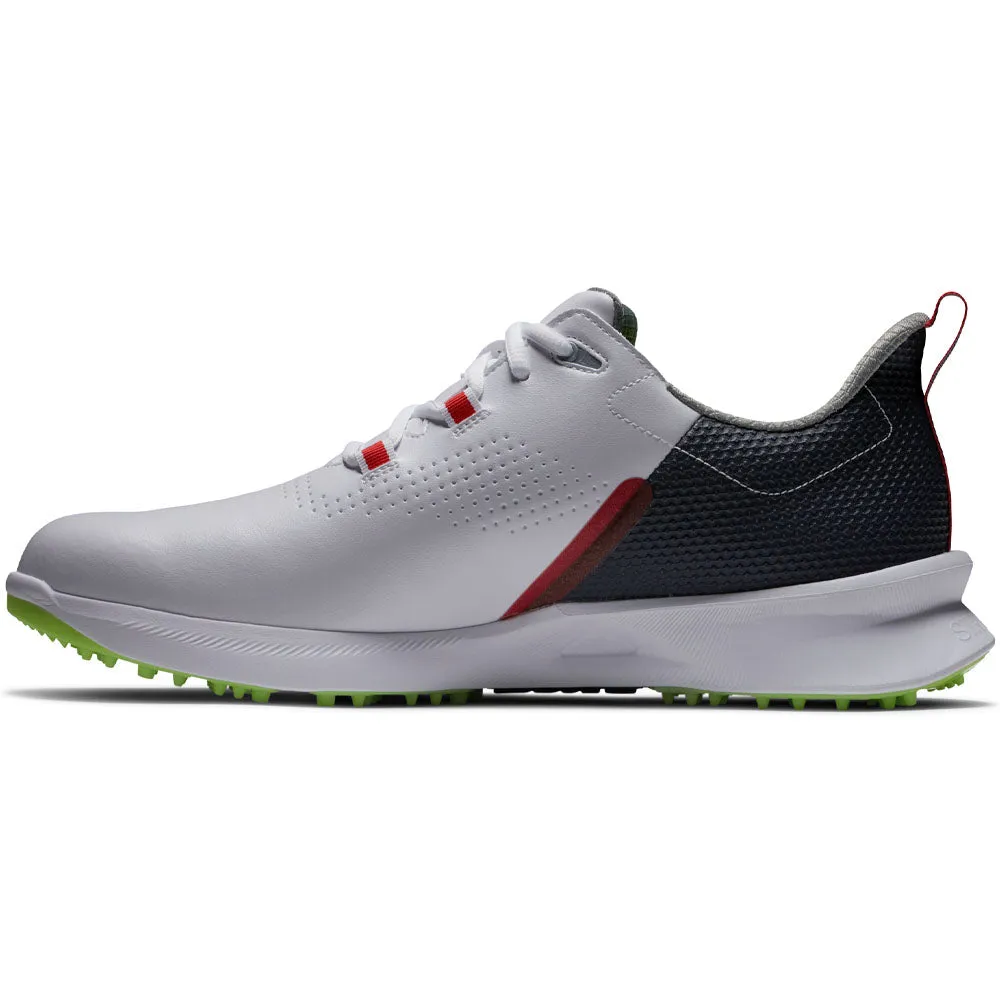 FootJoy Fuel Spikeless Waterproof Shoes - White/Navy/Lime