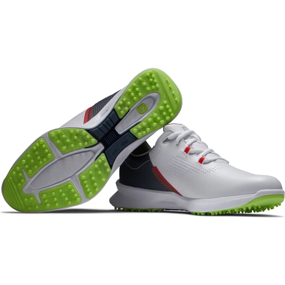 FootJoy Fuel Spikeless Waterproof Shoes - White/Navy/Lime