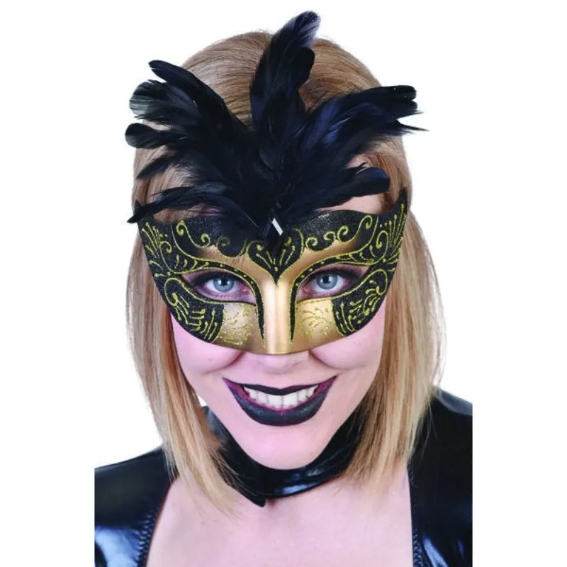 Gabrielle Black and Gold Eye Mask