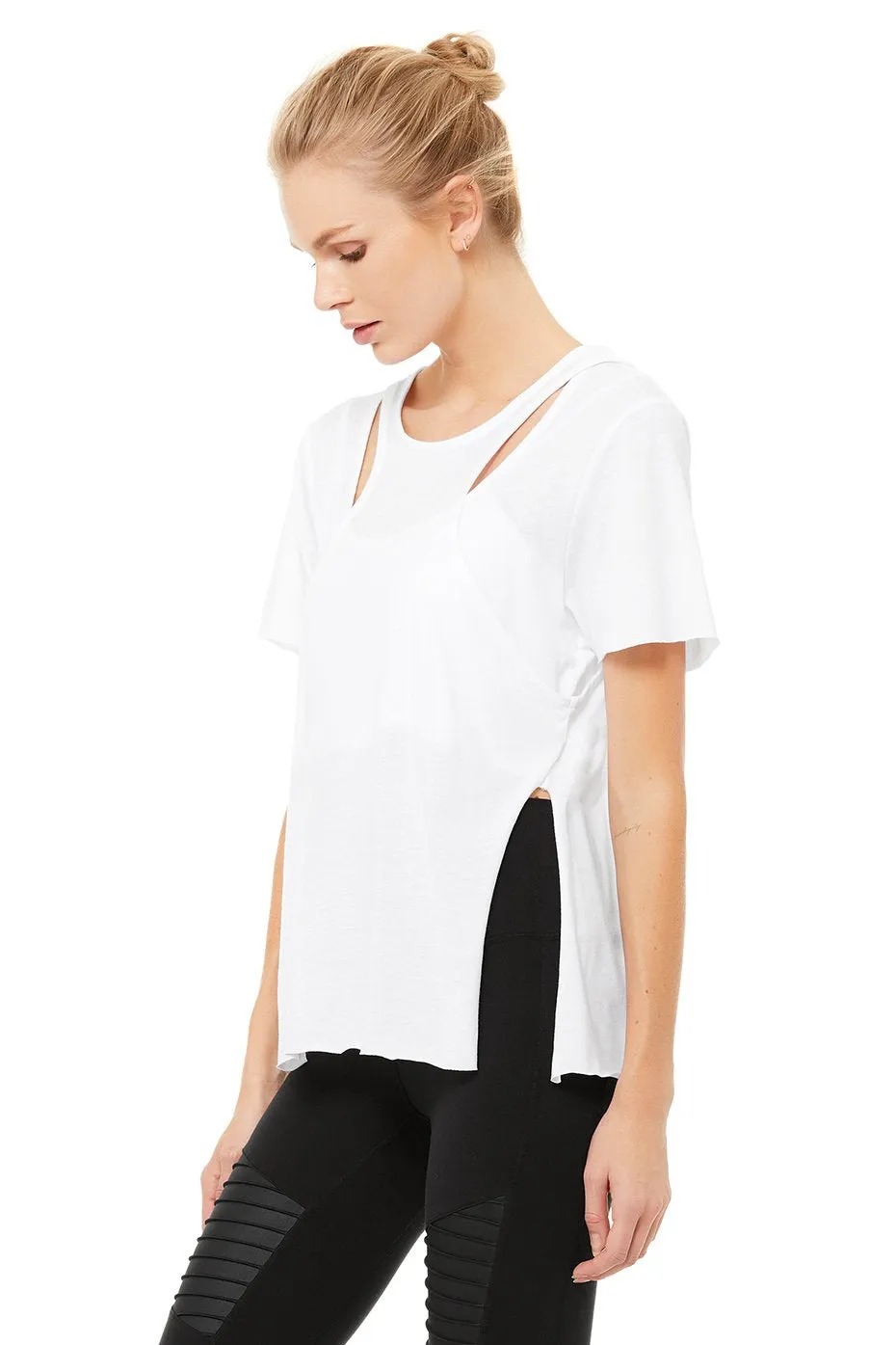 Glide Short Sleeve Top - White