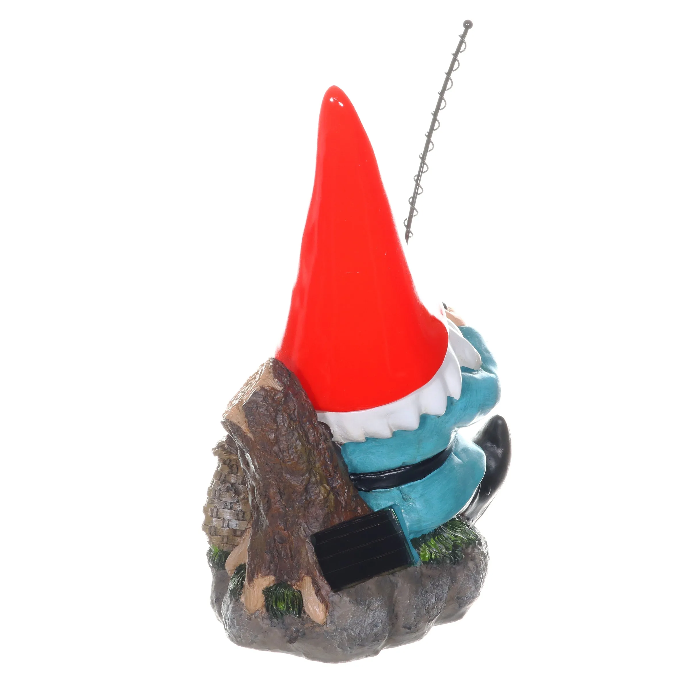 Good Time Solar Fishing Freddy Red Hat Gnome Statue, 12 Inch