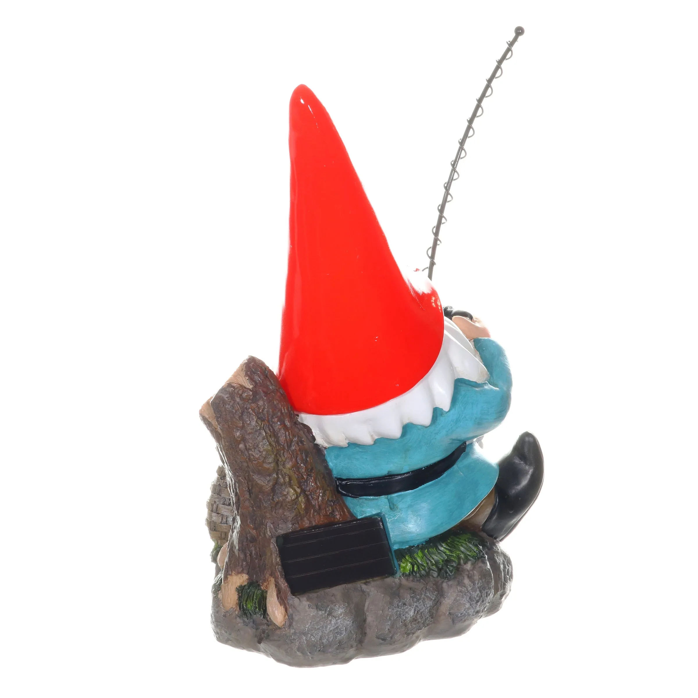 Good Time Solar Fishing Freddy Red Hat Gnome Statue, 12 Inch