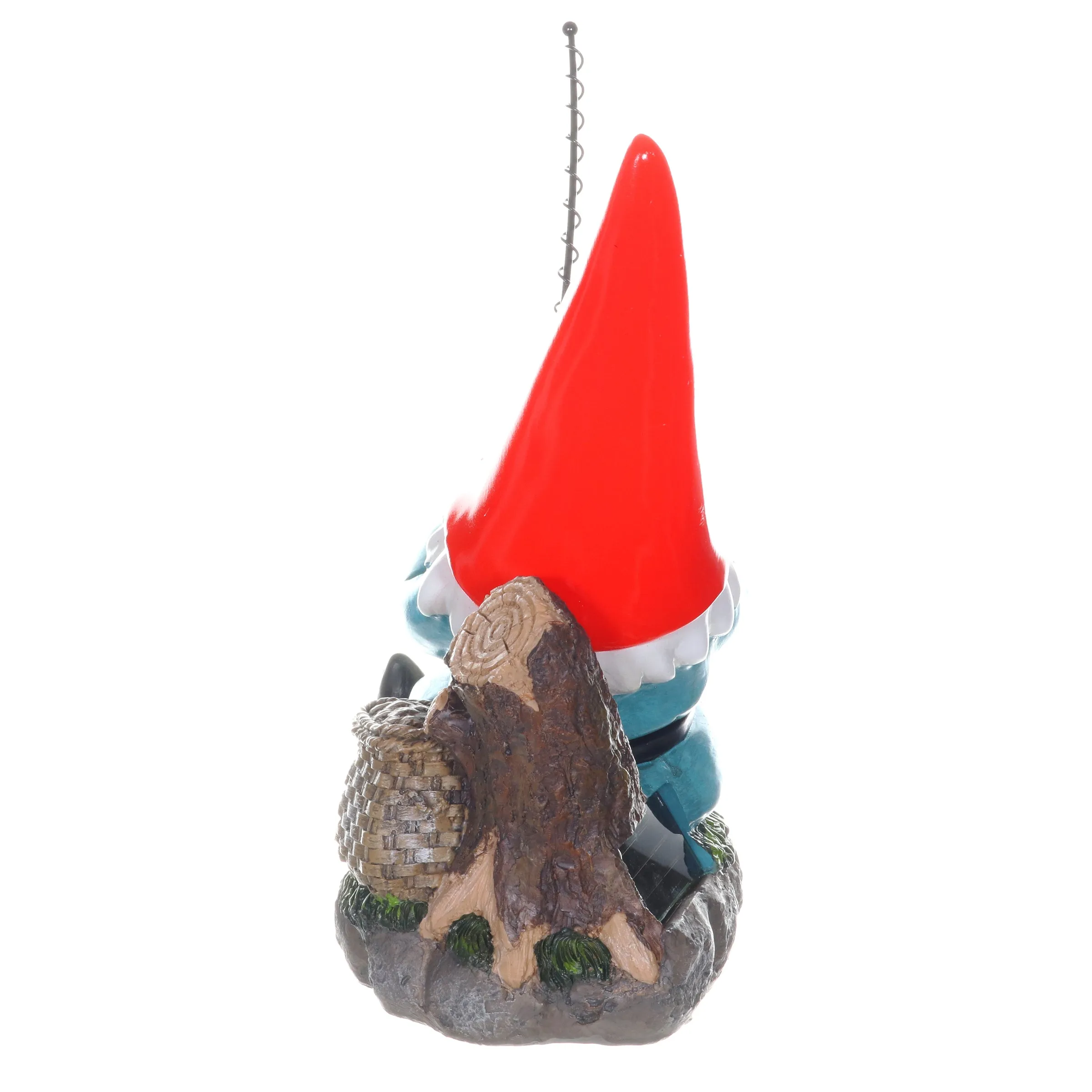 Good Time Solar Fishing Freddy Red Hat Gnome Statue, 12 Inch