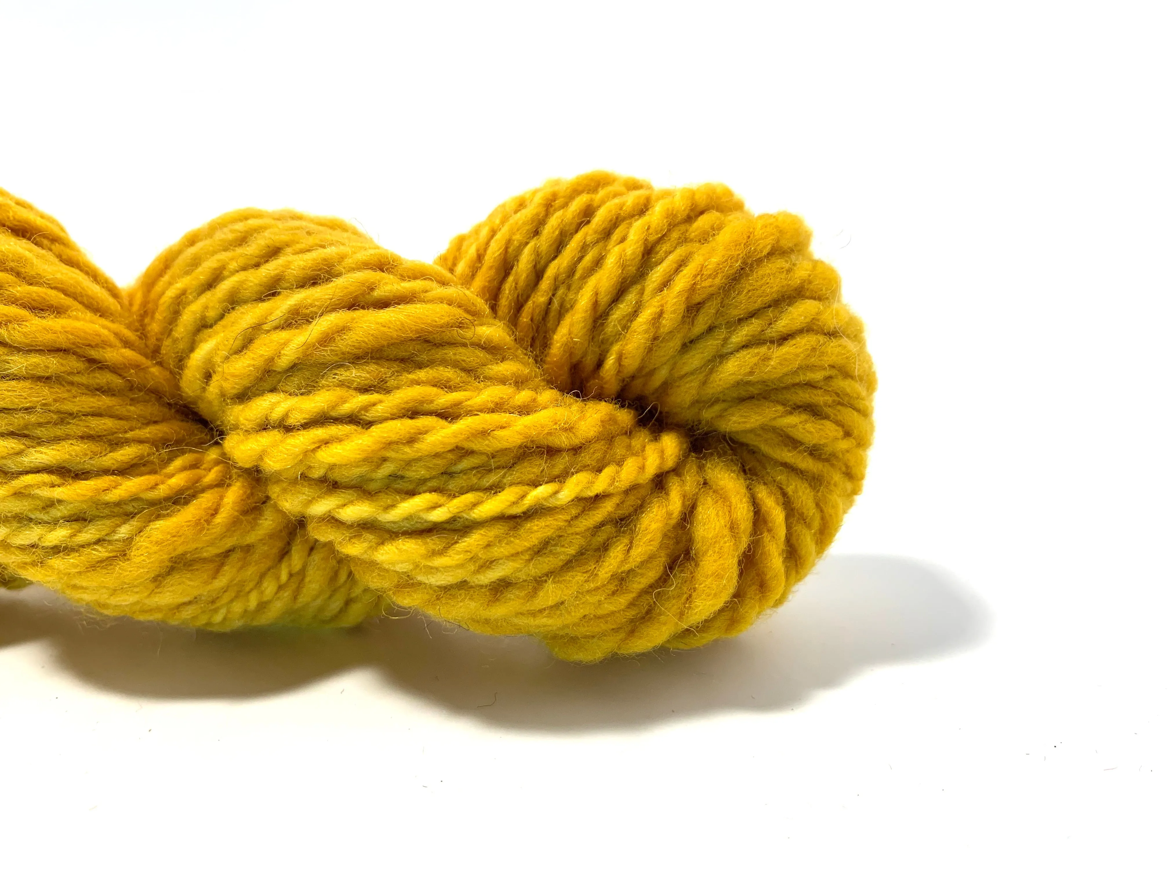 Handspun Wool  Yarn ~ Hand dyed Bulky Mustard