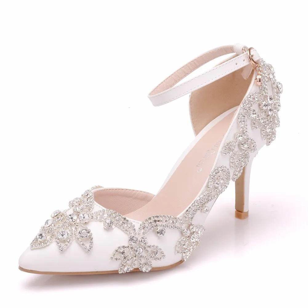 Heel Pointed Rhinestone Sandals Wedding Shoes