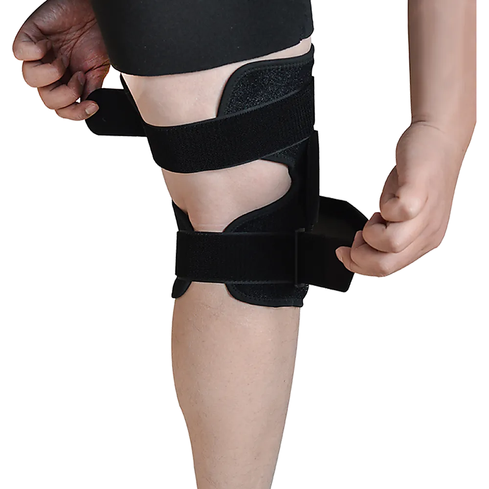 Hinged Knee Brace with Triaxial Hinge, Patella Support - Large