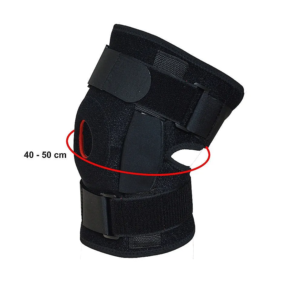 Hinged Knee Brace with Triaxial Hinge, Patella Support - Large