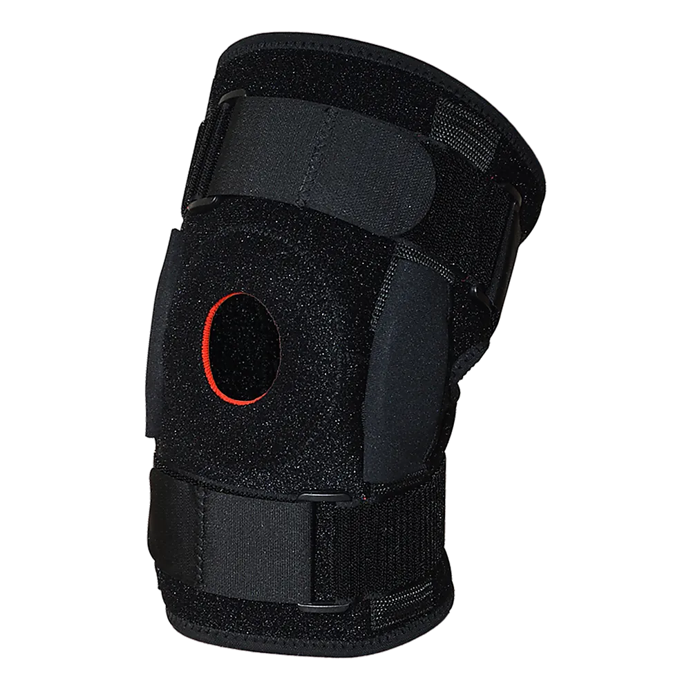 Hinged Knee Brace with Triaxial Hinge, Patella Support - Large