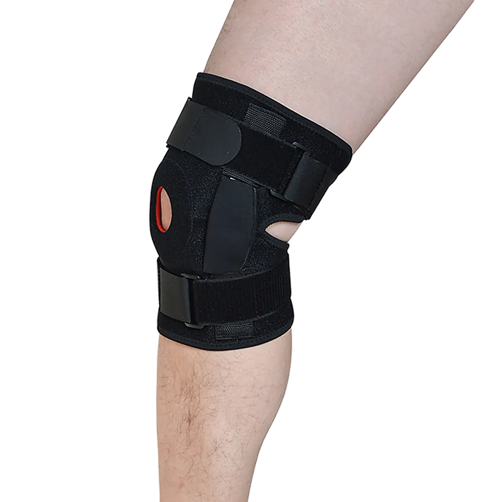 Hinged Knee Brace with Triaxial Hinge, Patella Support - Large