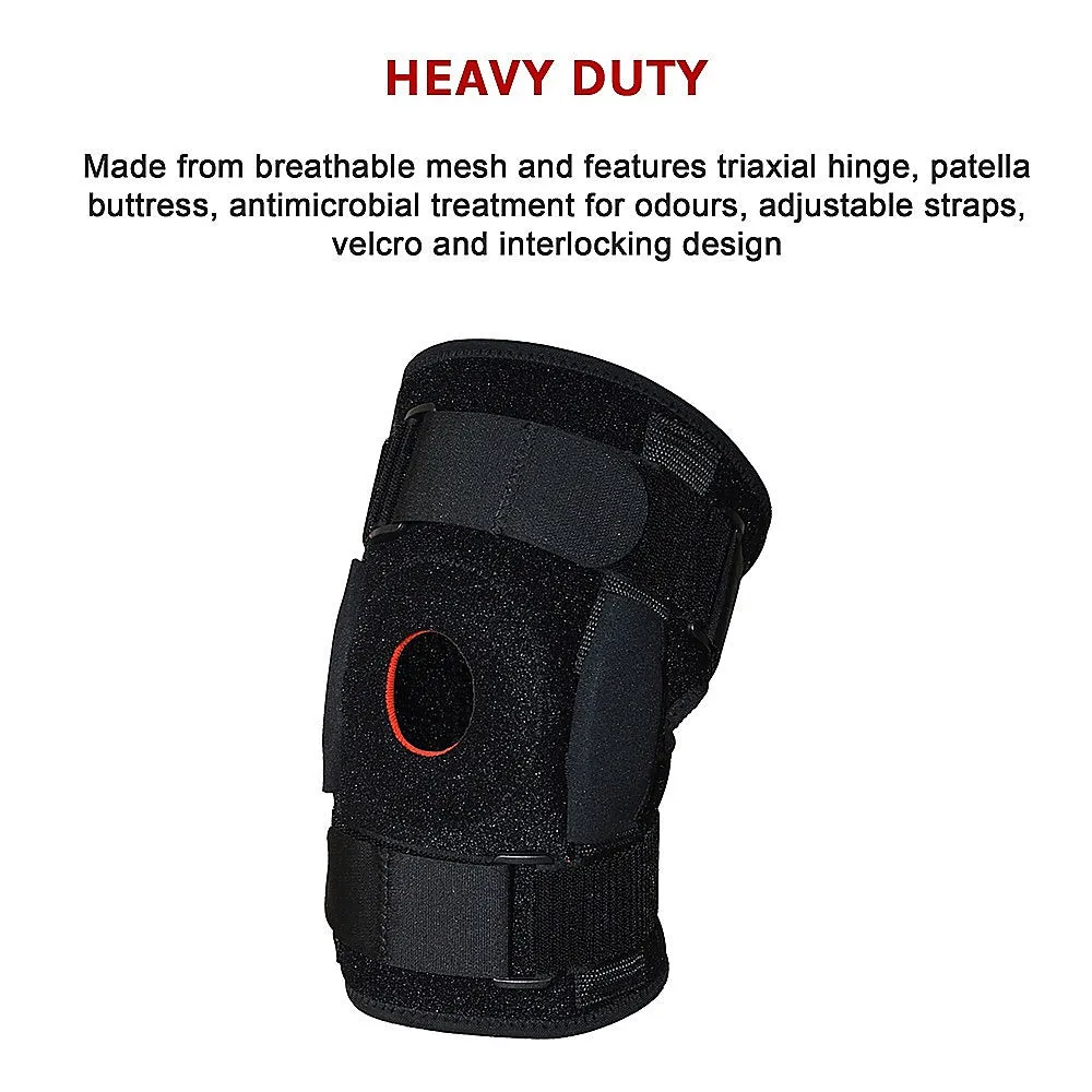 Hinged Knee Brace with Triaxial Hinge, Patella Support - Large