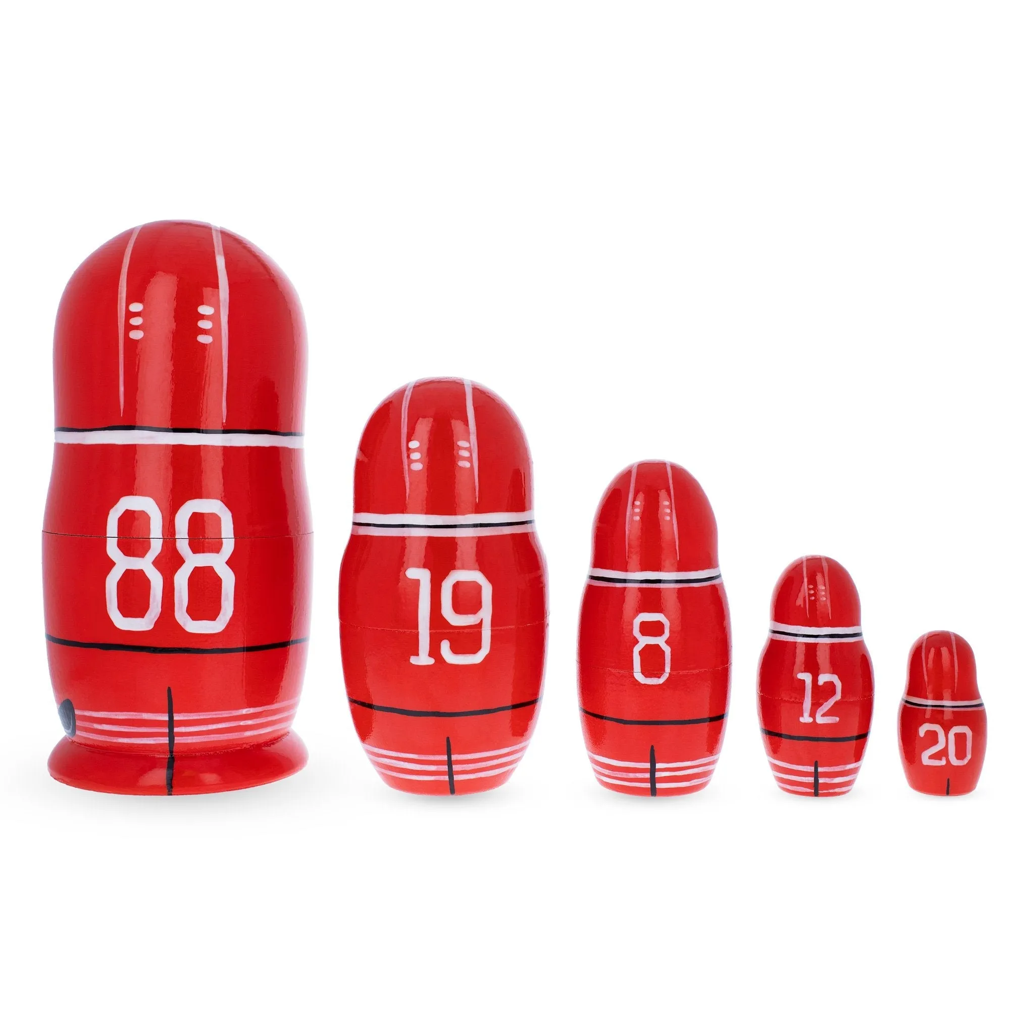 Hockey Players Wooden Nesting Dolls