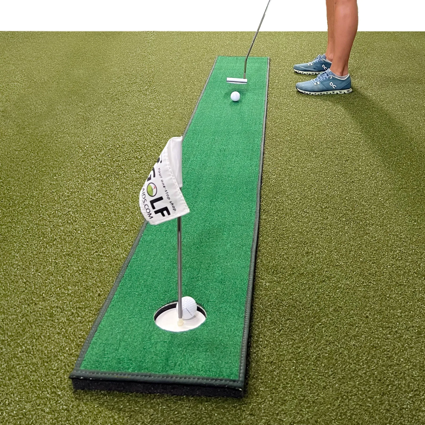 Home Putt - Portable Golf Putting Mat - Perfect Golf Training Aid to Practice your Golf Game Everywhere You Go - 1 Ft by 8 Ft Mini  Golf Putting Green