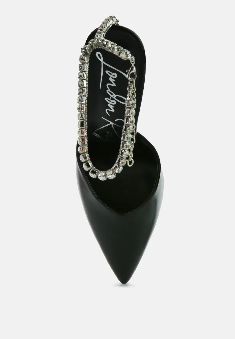 Joyce Diamante Embellished Stiletto Mule Sandals