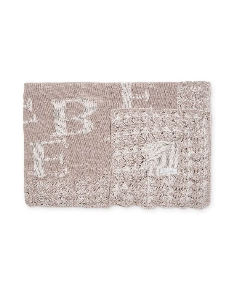 Kiddie Couture - Beige Alpha Tots Organic Blanket