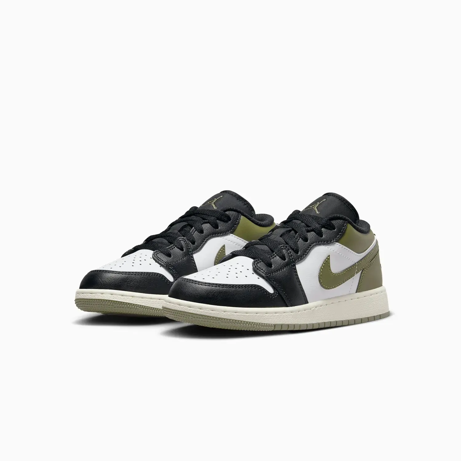 Kid's Air Jordan 1 Low "Black Toe Medium Olive" Grade School