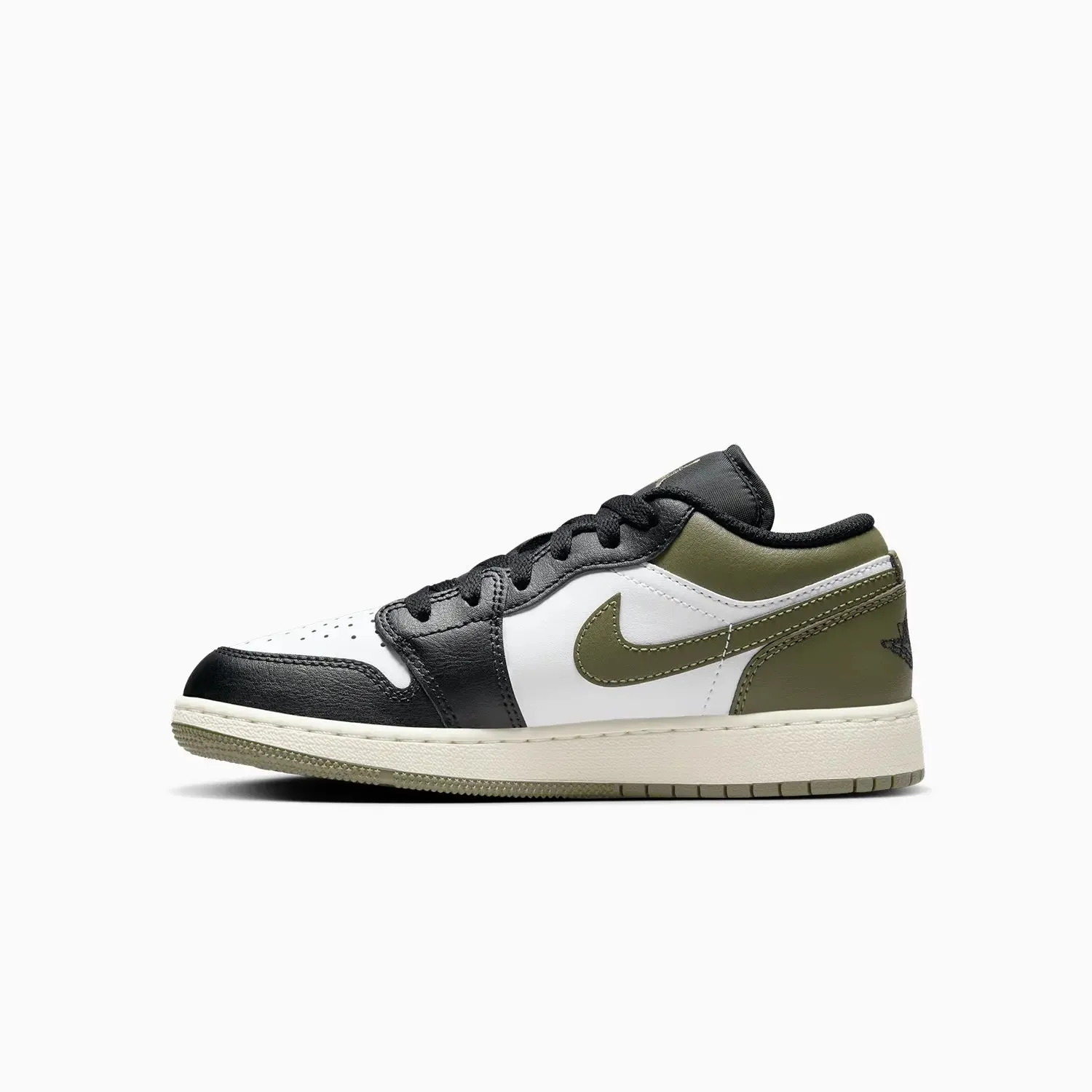 Kid's Air Jordan 1 Low "Black Toe Medium Olive" Grade School