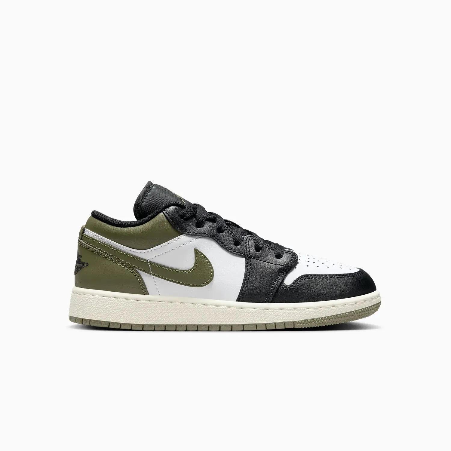 Kid's Air Jordan 1 Low "Black Toe Medium Olive" Grade School