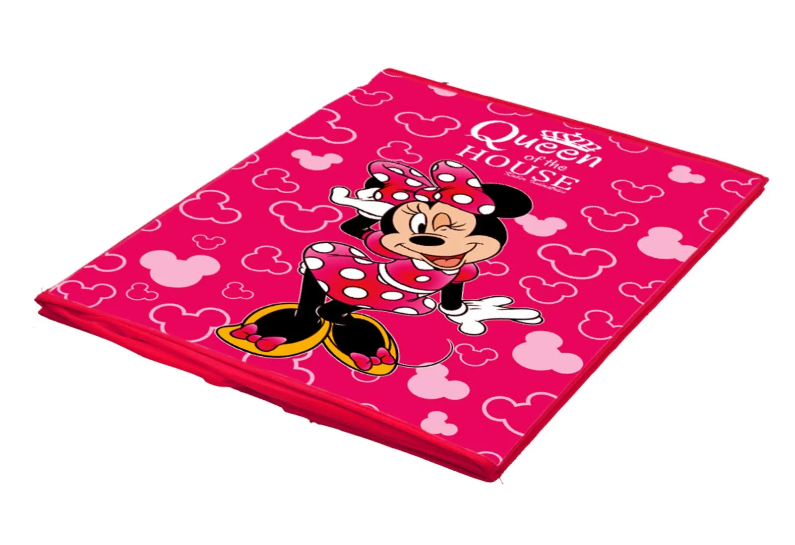 Kuber Industries Disney Minnie Print Non Woven Fabric Foldable Storage Cube Storage Box with Handle, (Extra Large, Pink, KUBMART16158)