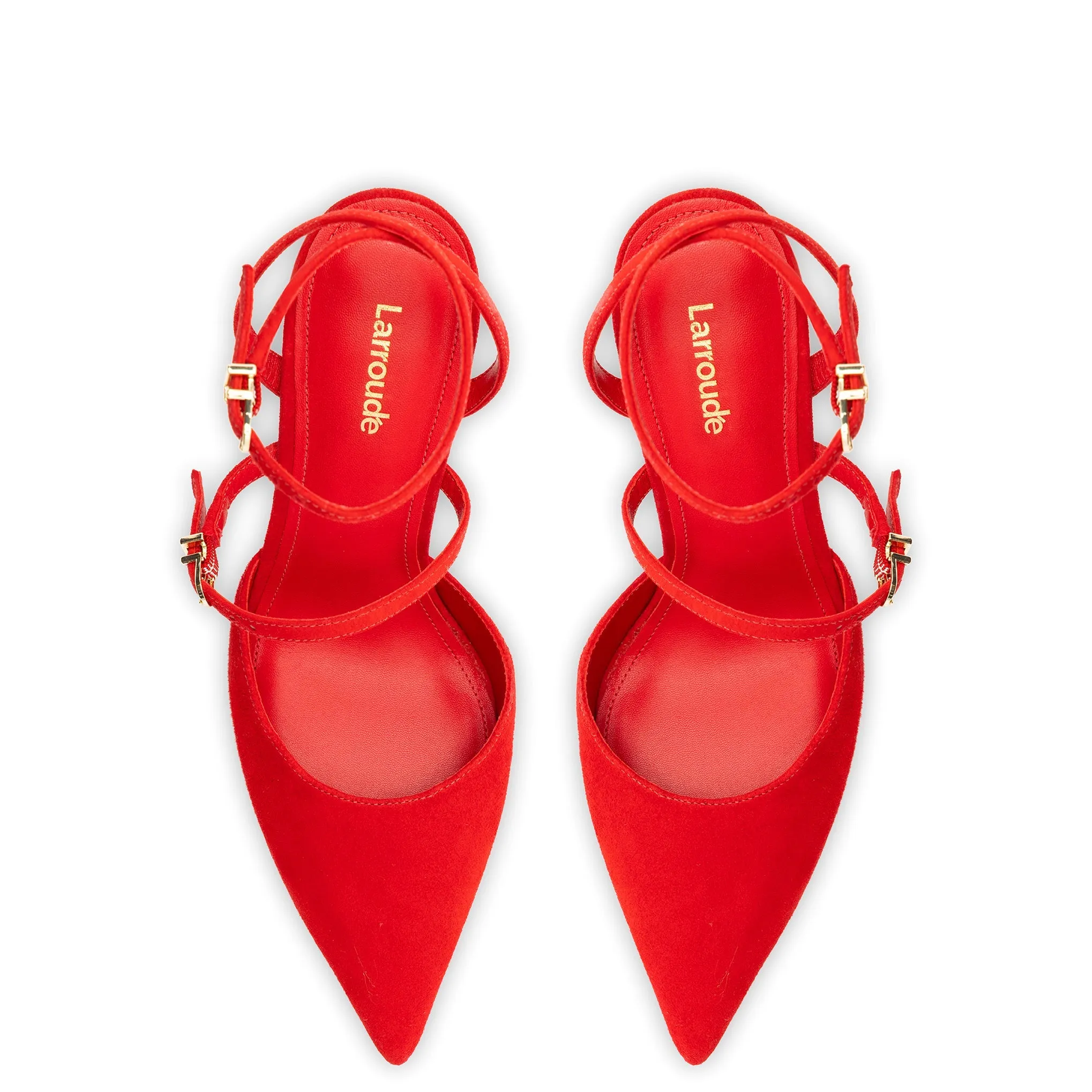 Larroude Kris Pump In Scarlet Suede