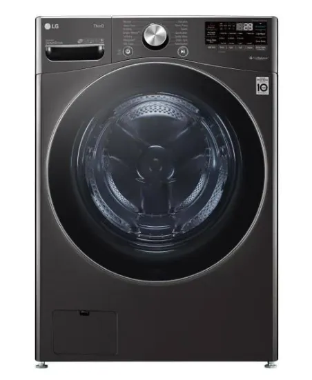 LG 27 in. 5 cu. ft. Ultra Large Capacity Black Steel Front Load Washer with Turbo Wash Steam & Wi-Fi Connectivity