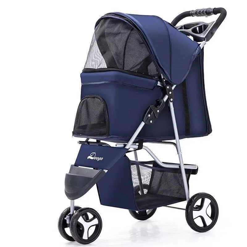 Lightweight Folding Pet Stroller - 3-Wheeled Supplies