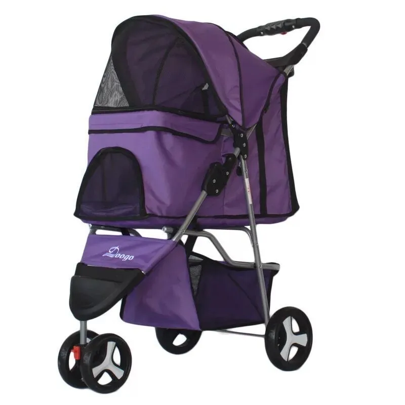 Lightweight Folding Pet Stroller - 3-Wheeled Supplies