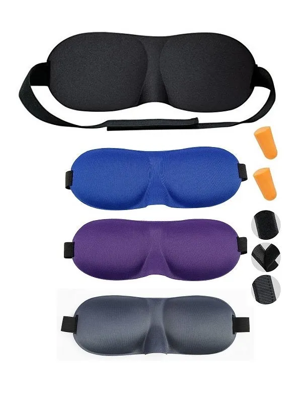 Lightweight Sleep Mask Memory Foam 3D With Ear Plugs Blocks Light 100%