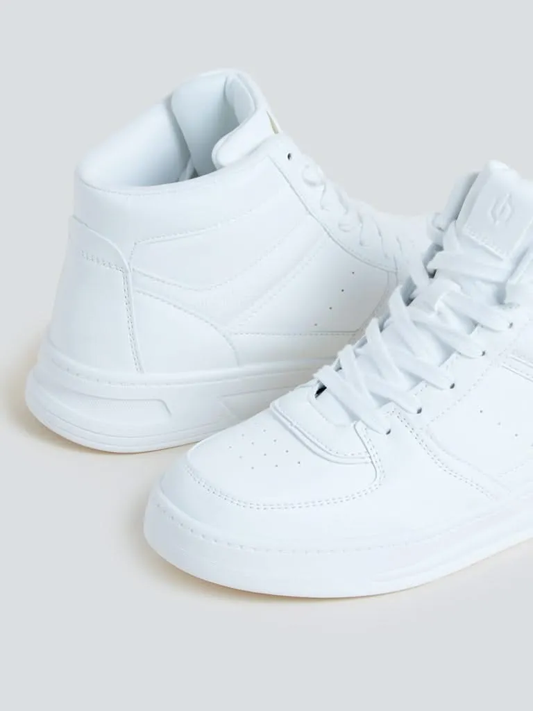 LUNA BLU White Perforated High-Rated Sneakers