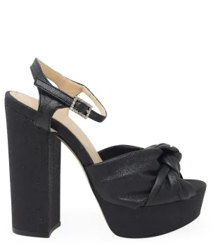 Marilu Black Glitter Platform Heel