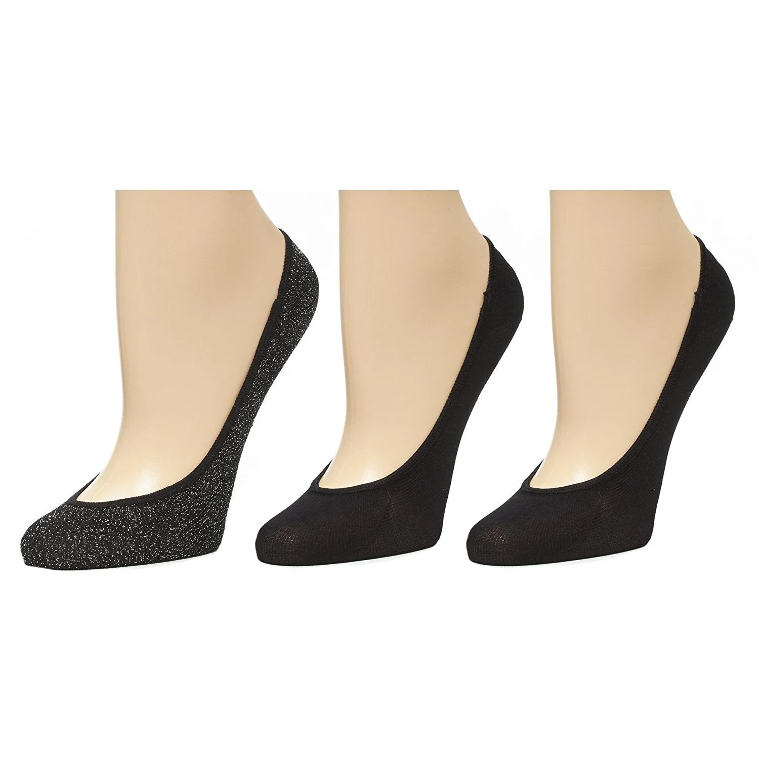 Marilyn Monroe Womens Ladies 3Pack Lurex And Microfiber Footliner Socks Size 9-11 (See More Colors)