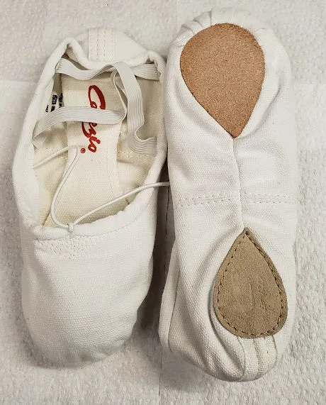 Marybeth -- Women's Canvas Split Sole Ballet -- White