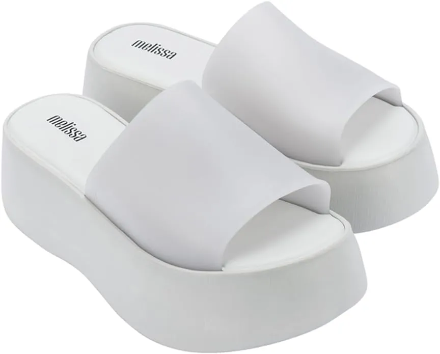 Melissa Becky Platform Slides for Women - Cushioned and Comfortable Chunky Platform Slip-On Sandals with Jelly Upper and Open Toe Design