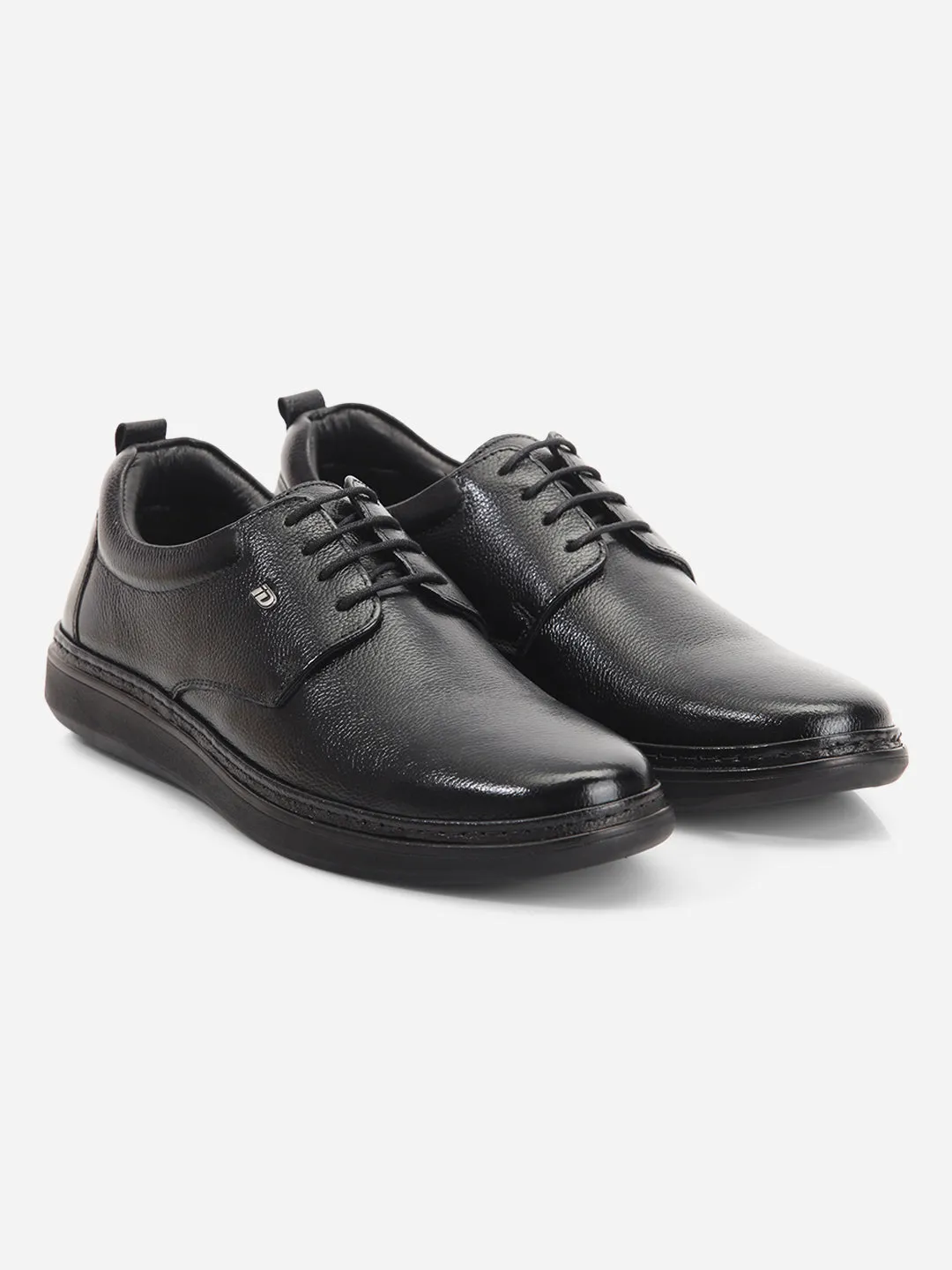 Men's Black Round Toe Lace Up Semi Formal (ID2226)