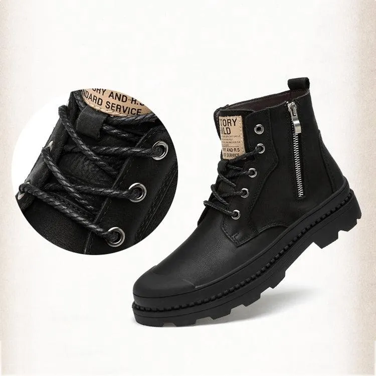 Men's High-Top Leather Martin Boots for Casual Style