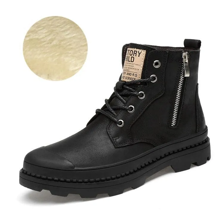 Men's High-Top Leather Martin Boots for Casual Style