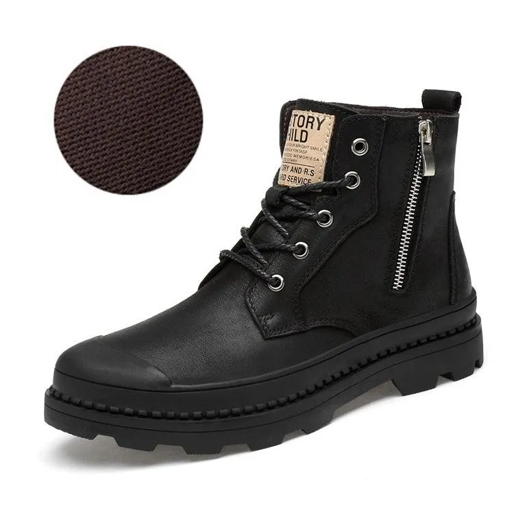 Men's High-Top Leather Martin Boots for Casual Style