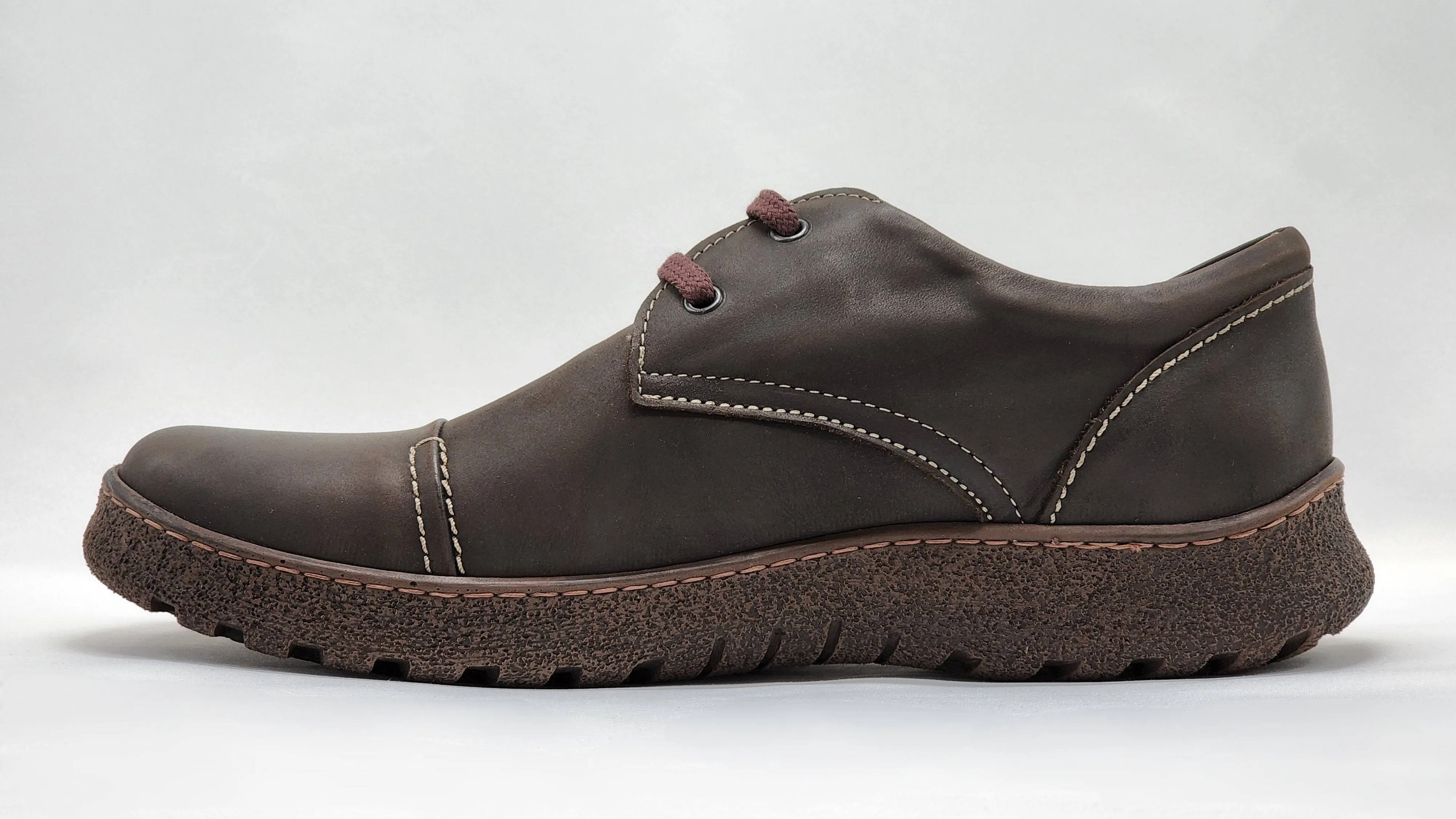 Men's Rugged Dark Brown Leather Shoes