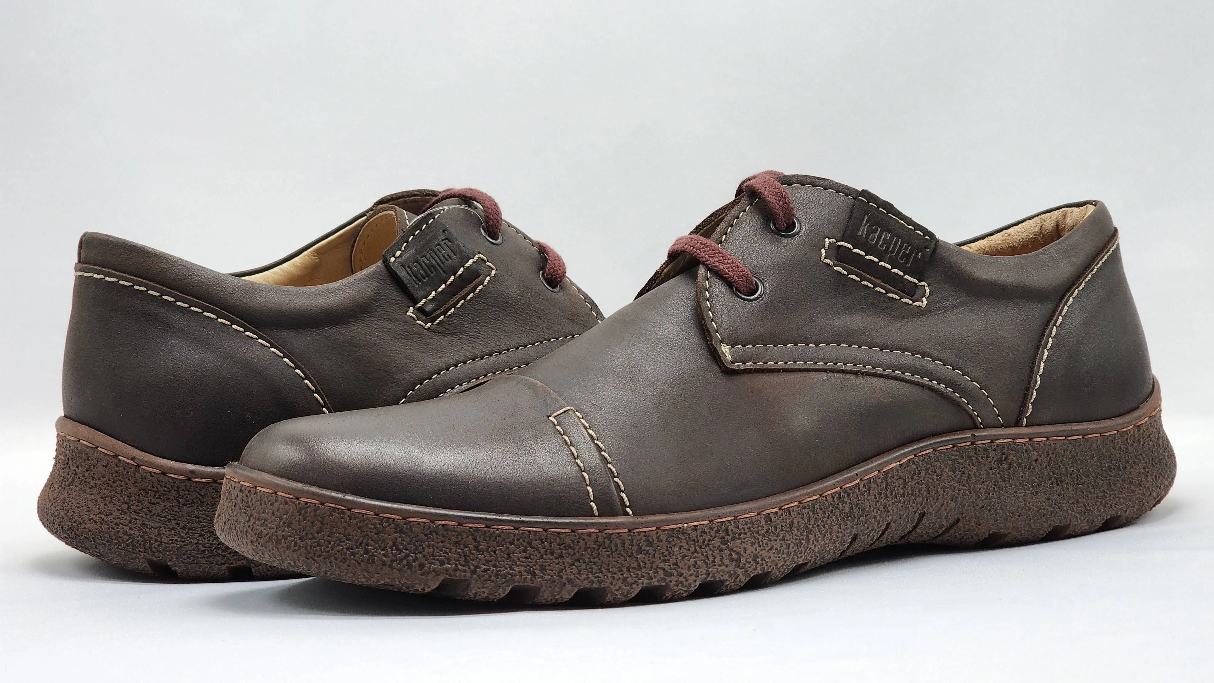 Men's Rugged Dark Brown Leather Shoes