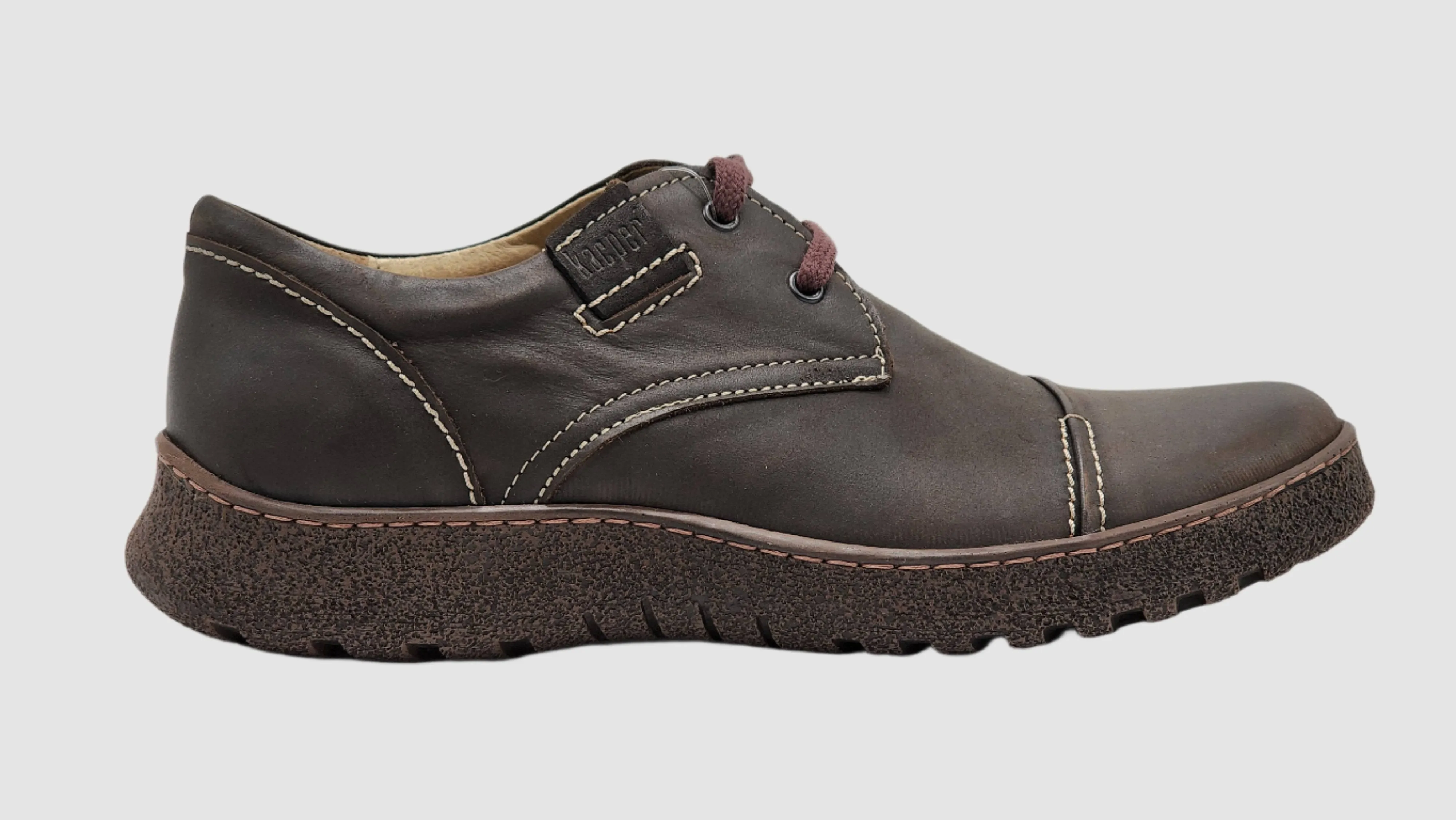 Men's Rugged Dark Brown Leather Shoes