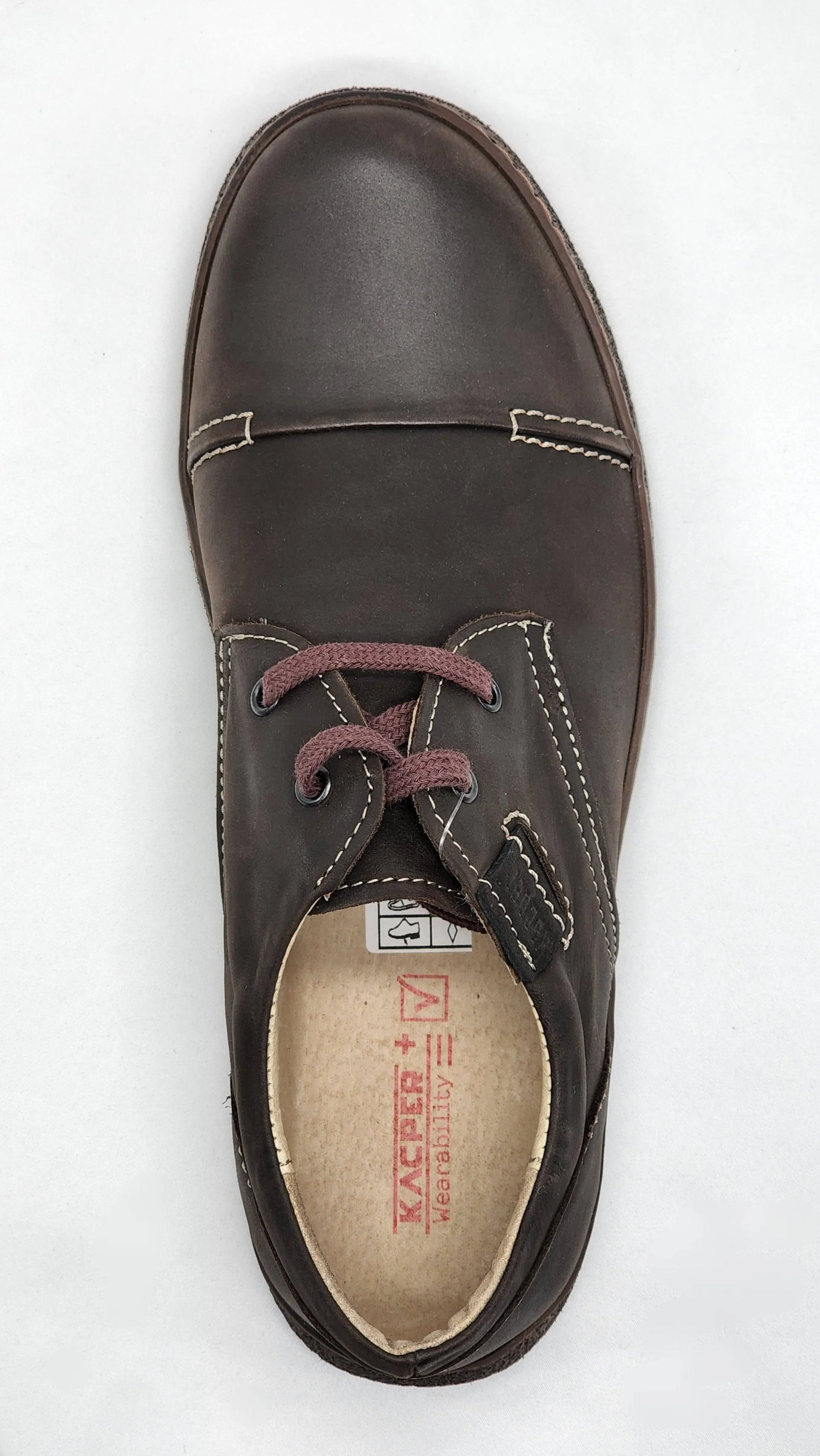 Men's Rugged Dark Brown Leather Shoes