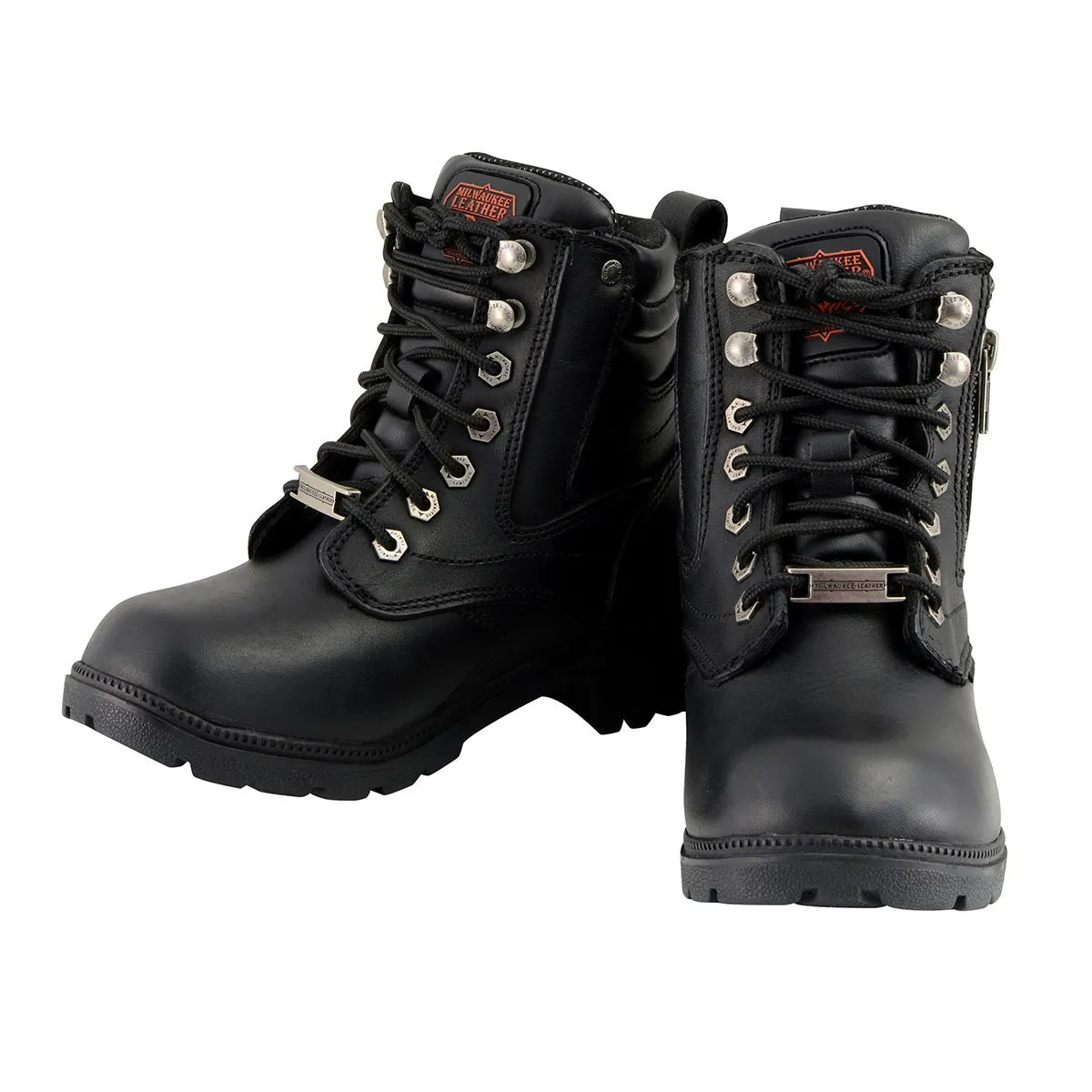 Milwaukee Leather MBL9321WP Women's Black Waterproof Lace-Up