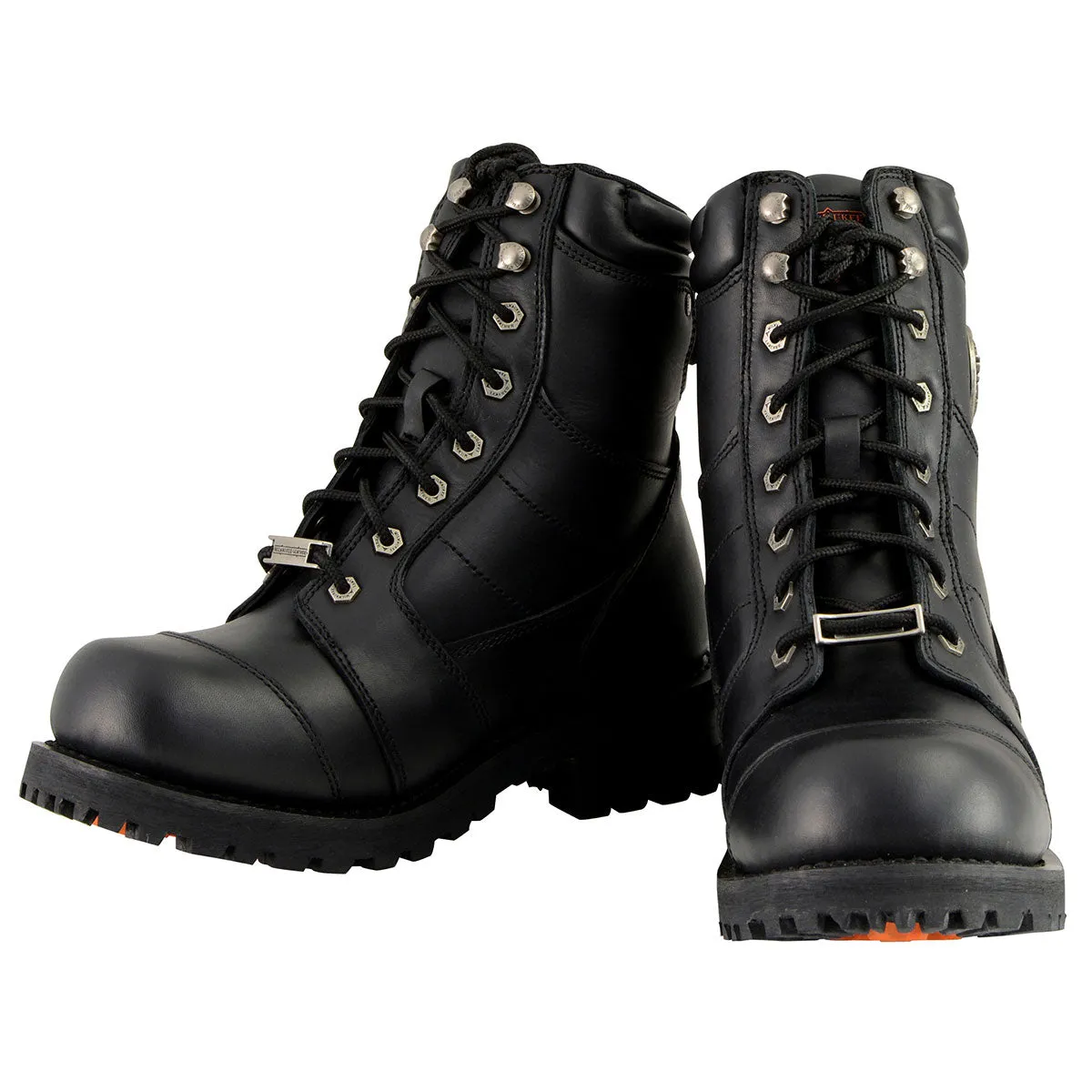 Milwaukee Leather MBM9030W Men's Black 'Wide-Width' 8-inch Lace-Up Classic Logger Boots