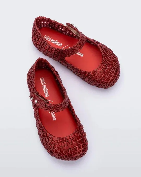 Mini Melissa Campana Papel Glitter Red