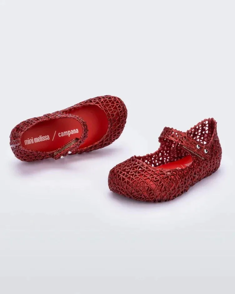 Mini Melissa Campana Papel Glitter Red