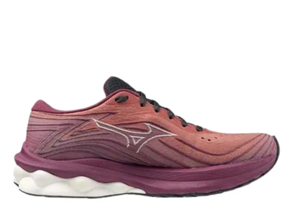 Mizuno Wave Skyrise 5 Ladies Running Shoe (Mineral Red/White Sand/Violet)