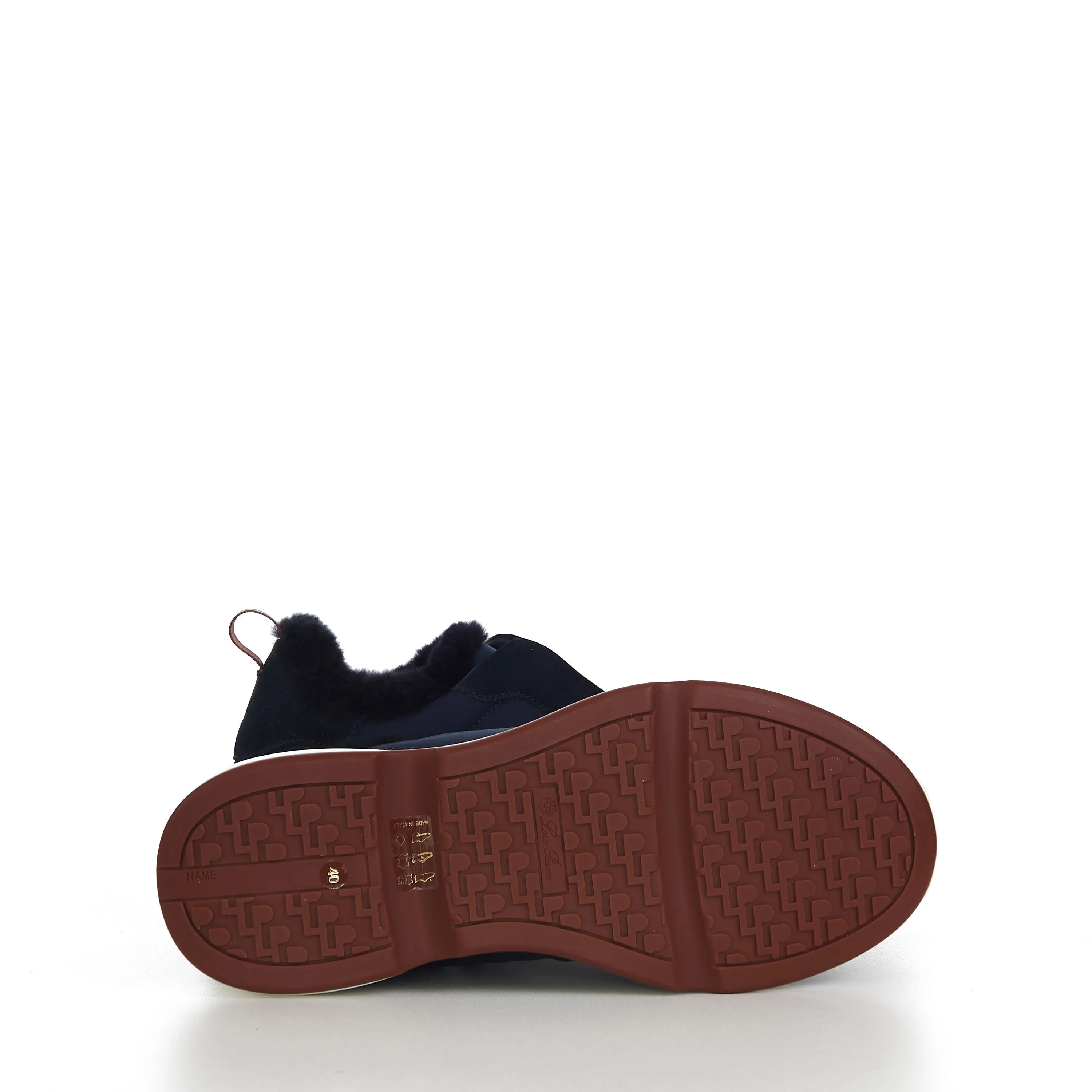 Modular Walk Sneaker In Navy Blue Technical Fabric & Fur Lining