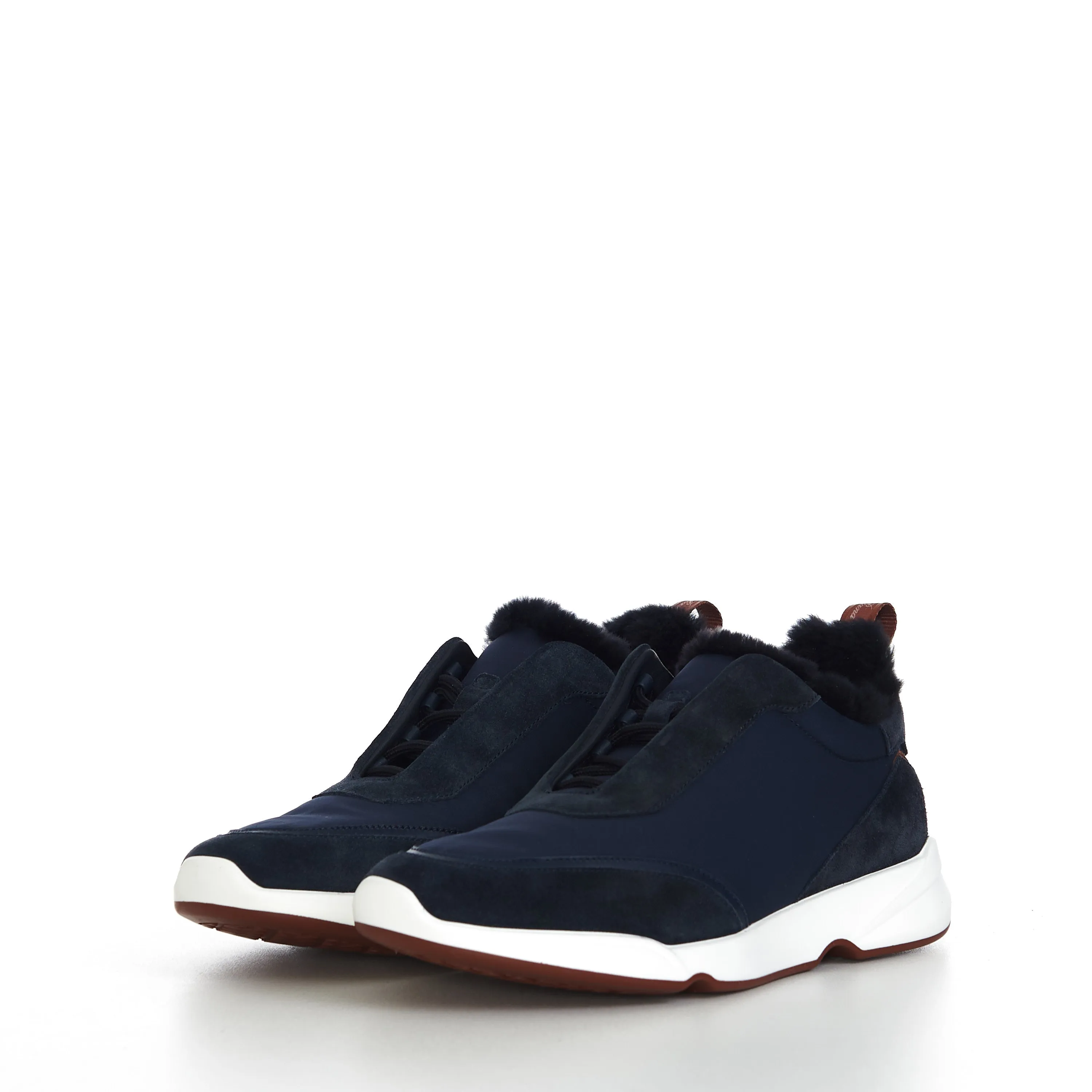 Modular Walk Sneaker In Navy Blue Technical Fabric & Fur Lining