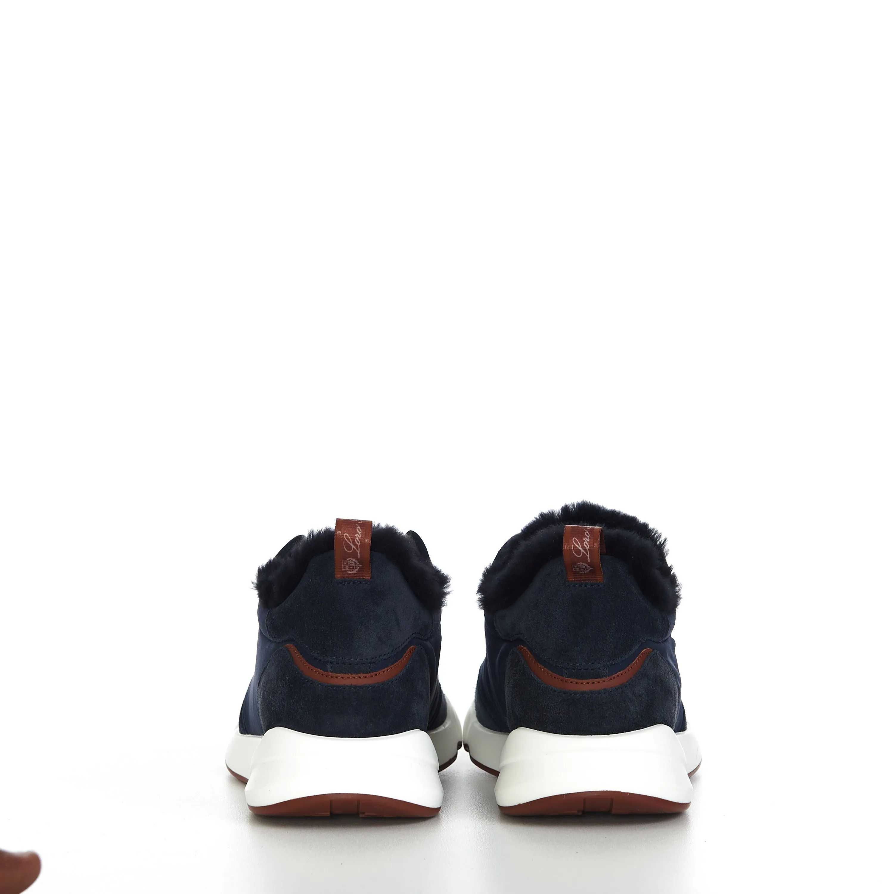 Modular Walk Sneaker In Navy Blue Technical Fabric & Fur Lining